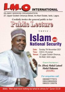 I.M.O PUBLIC LECTURE with Dr. (Hon) AbdulLateef AbdulHakeem (AKA Iyepe)